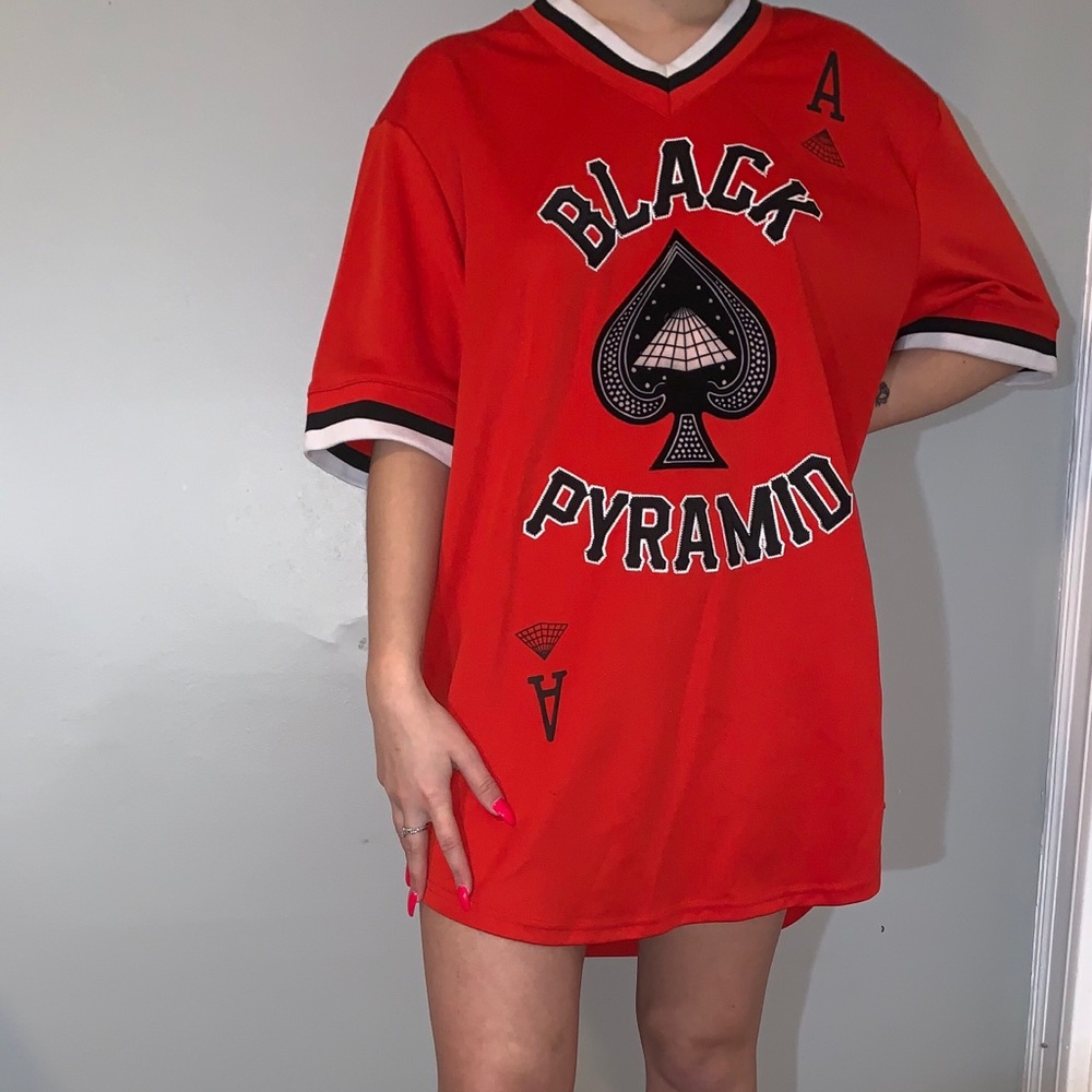 Red Black Diamond Oversized Jersey !
